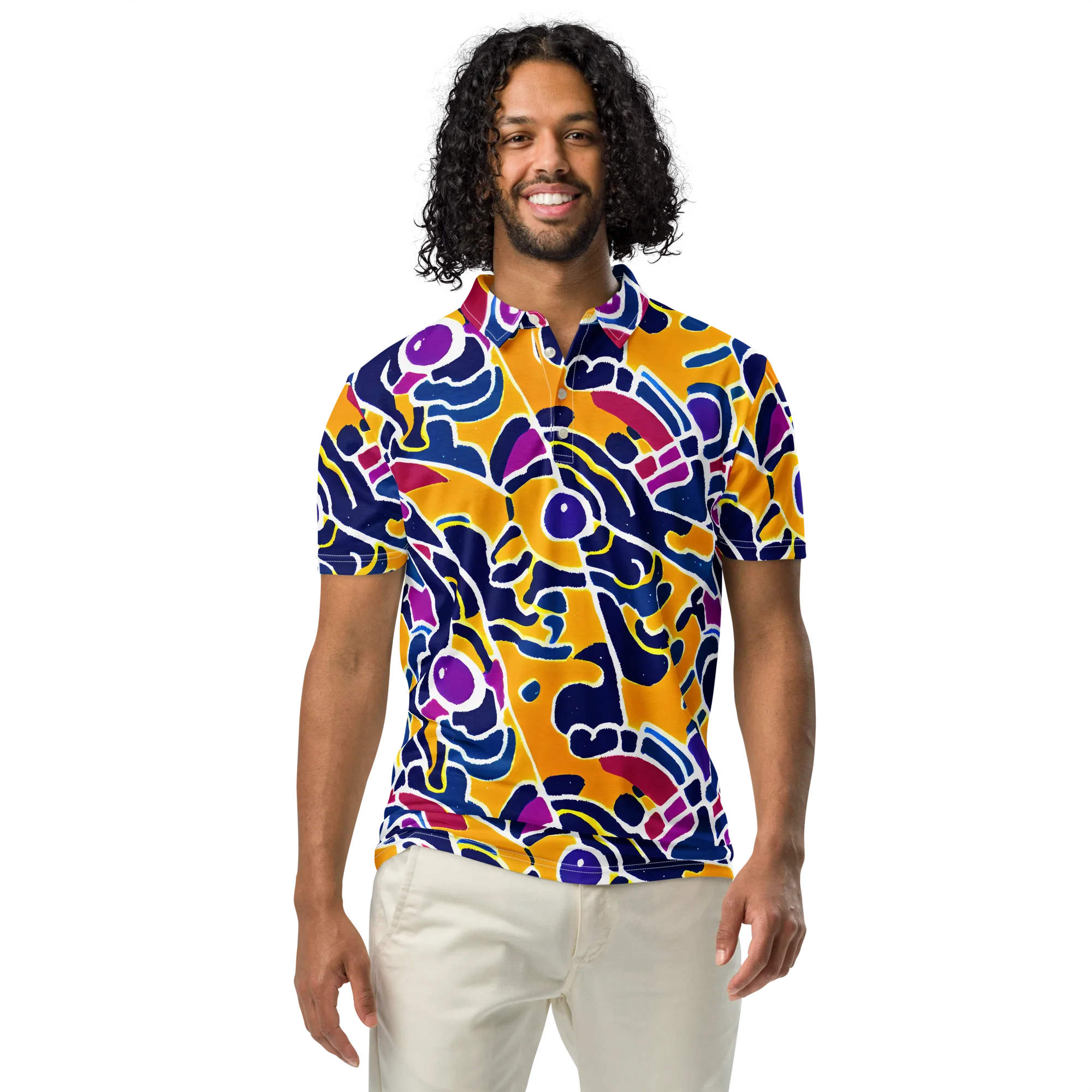 Magma Maze on Men's Slim Fit Polo Shirt — Front