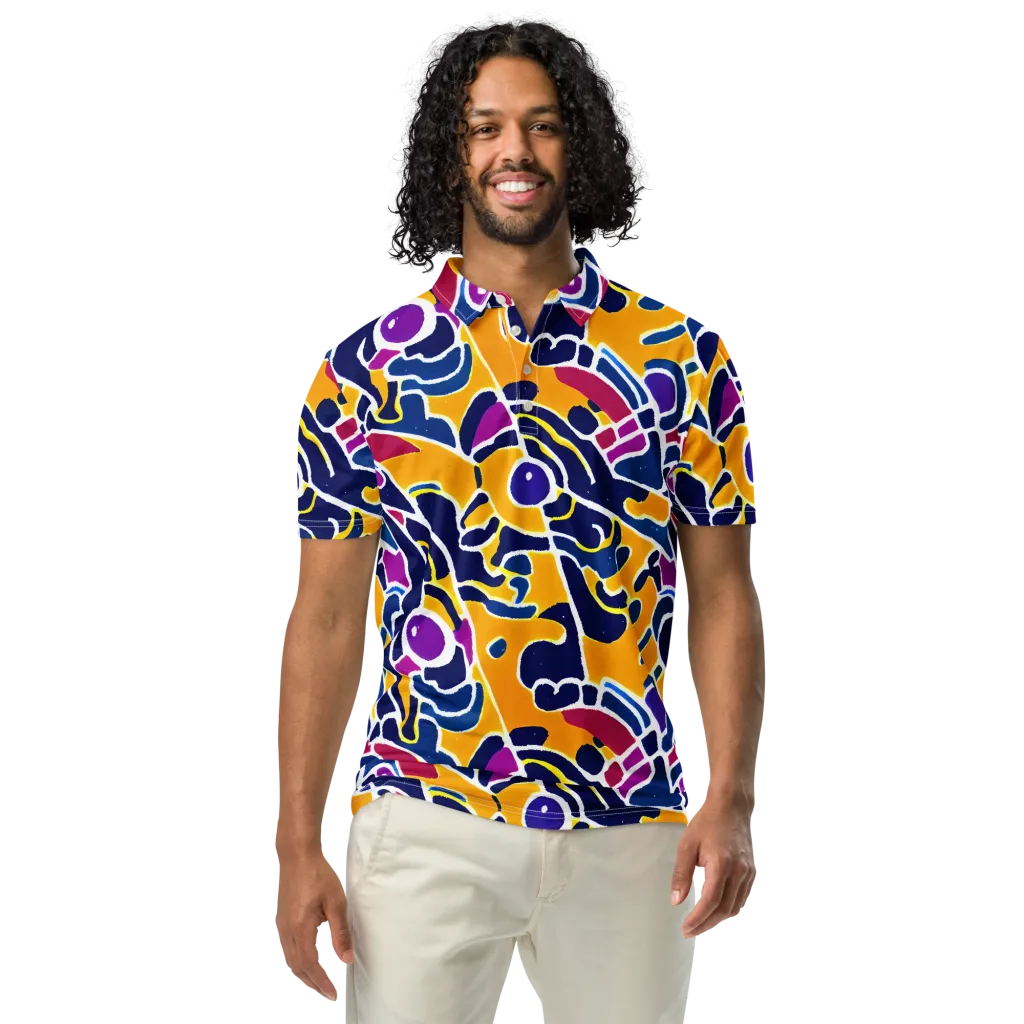 Magma Maze on Men's Slim Fit Polo Shirt — Front