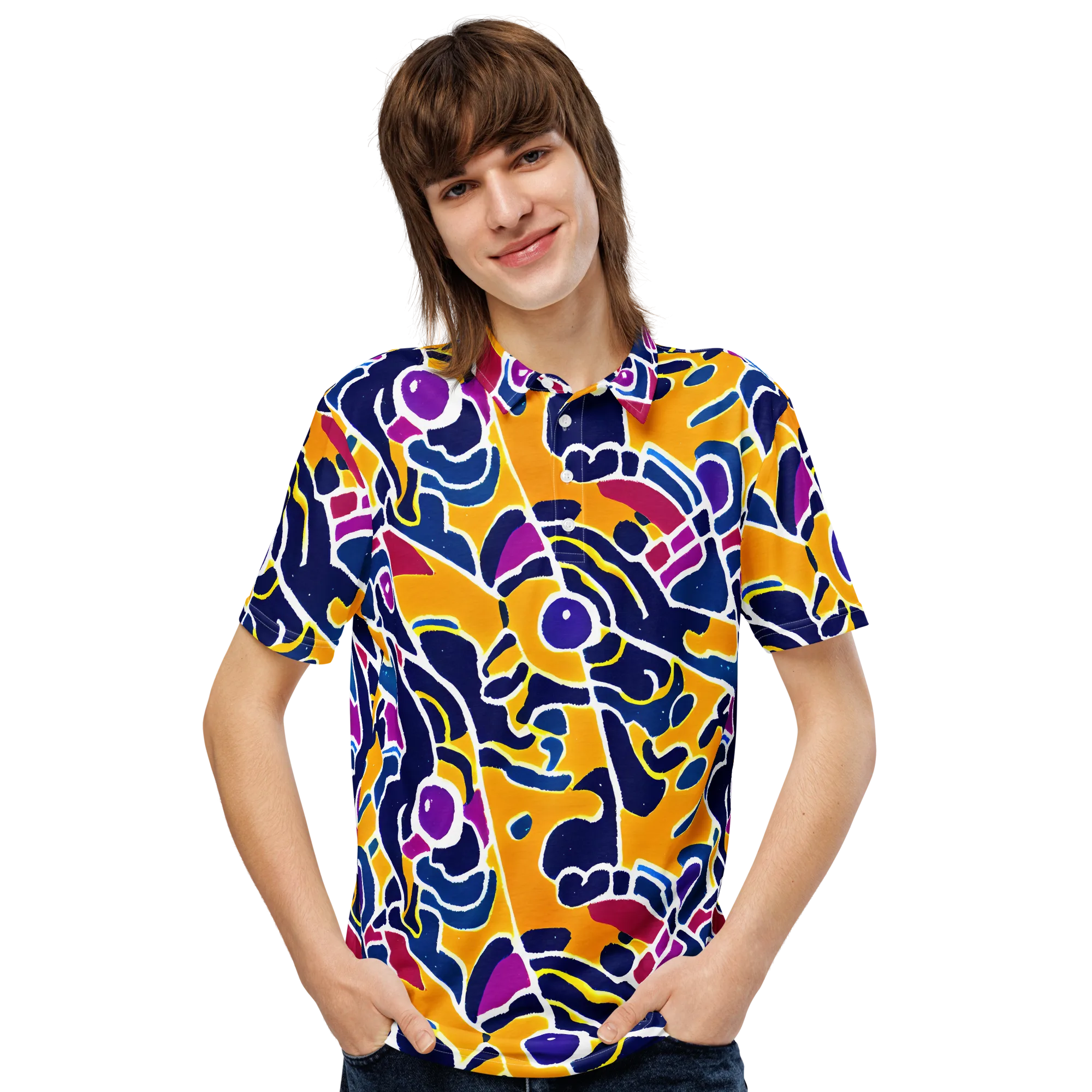 Magma Maze on Men's Slim Fit Polo Shirt — Front