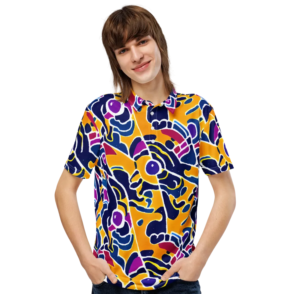 Magma Maze on Men's Slim Fit Polo Shirt — Front