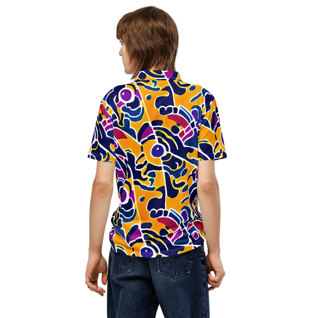 Magma Maze on Men's Slim Fit Polo Shirt — Back