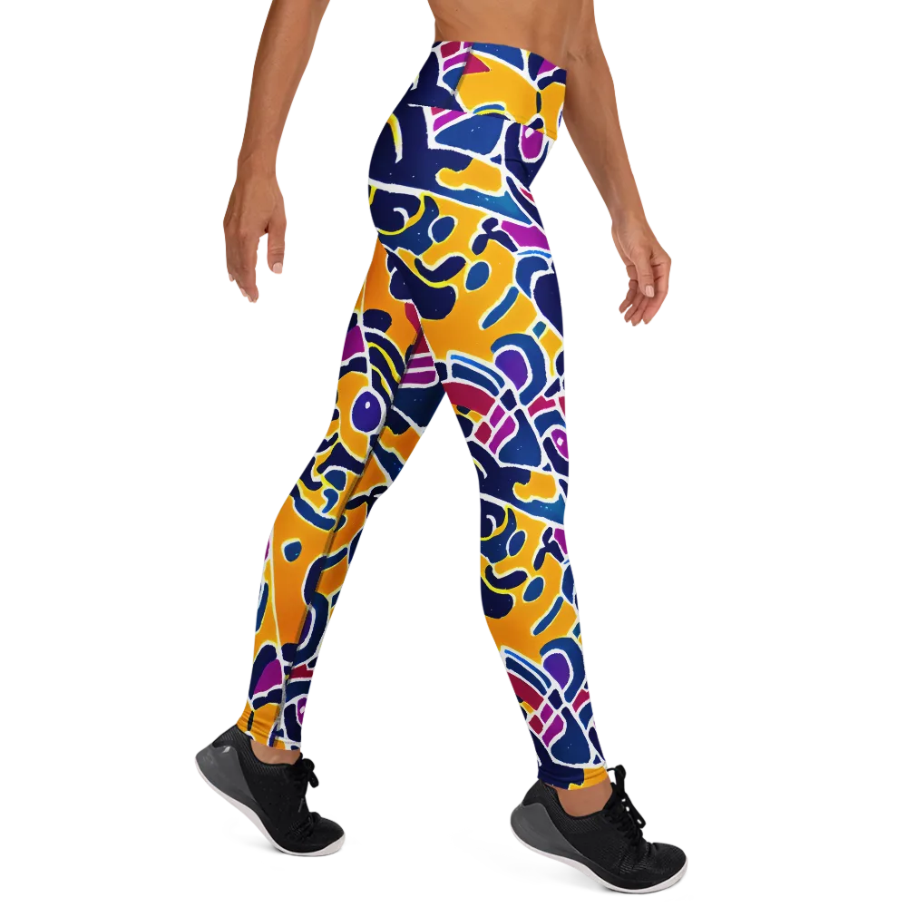 Magma Maze on Yoga Leggings — Right