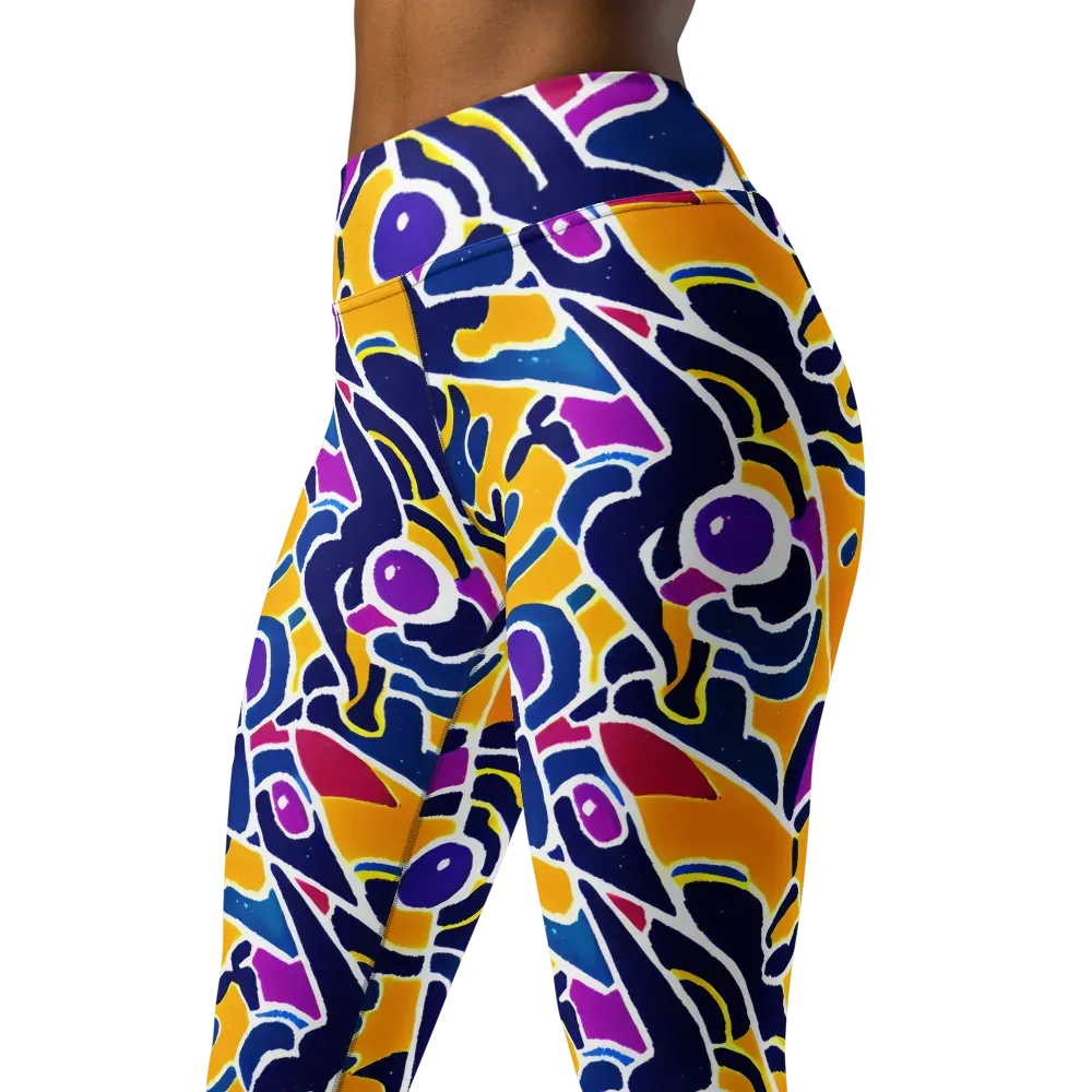 Magma Maze on Yoga Leggings — Left Front