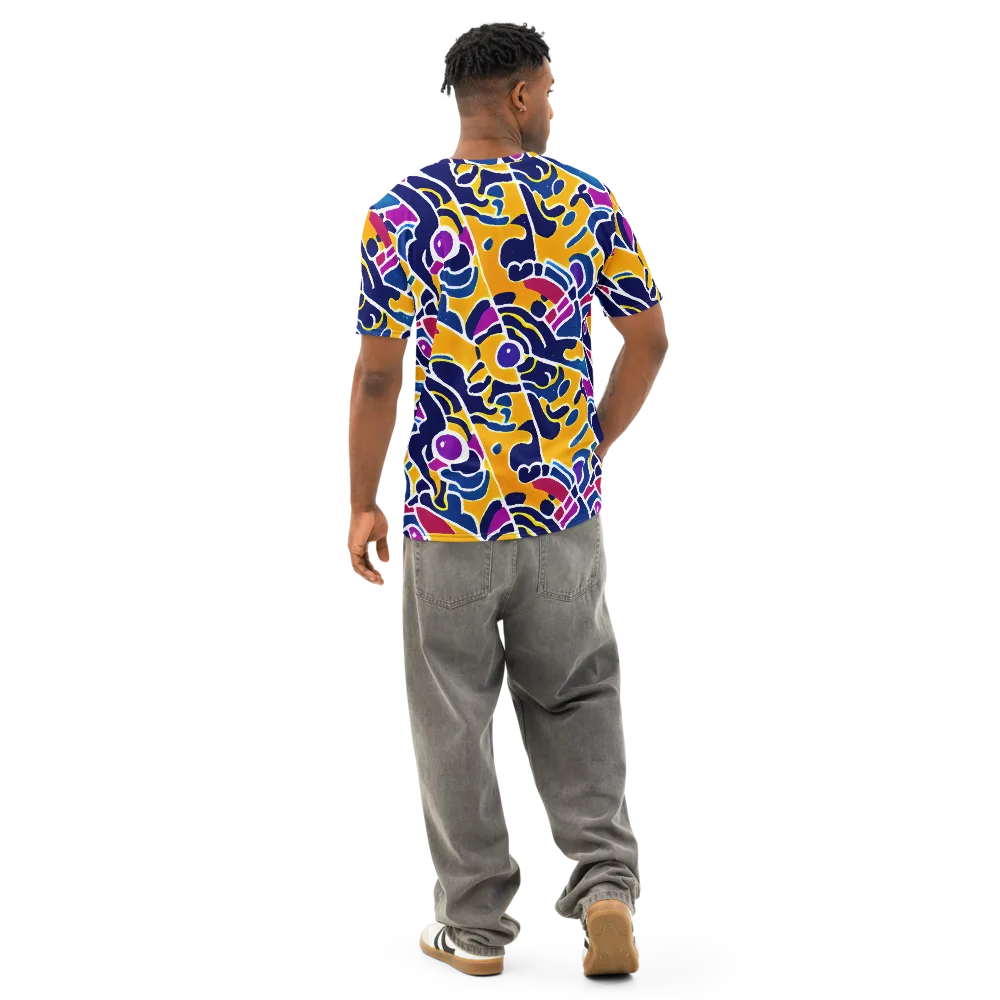 Magma Maze on Men's Cotton Crew Neck T-Shirt — Back