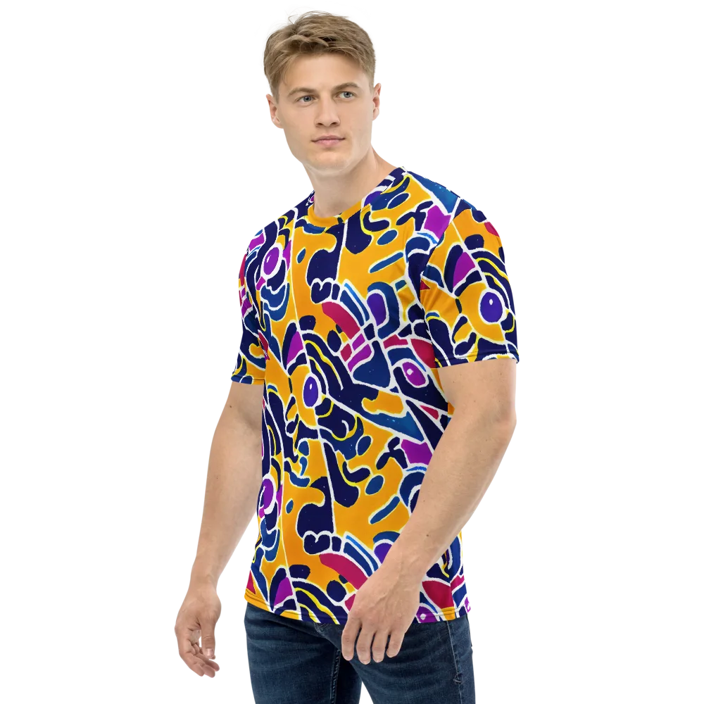 Magma Maze on Men's Crew Neck T-Shirt — Left