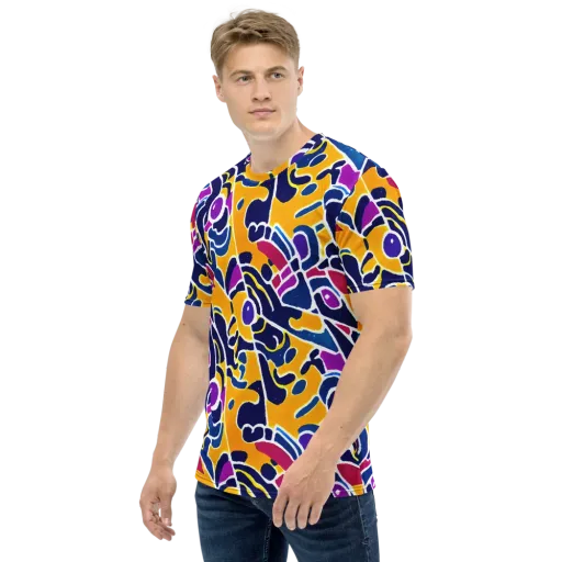 Magma Maze on a Men's Crew Neck T-Shirt