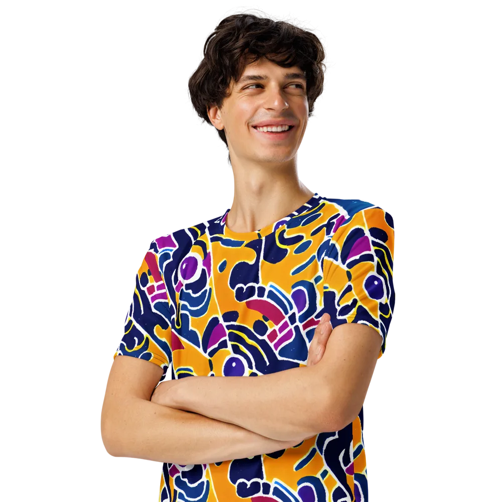 Magma Maze on Men's Crew Neck T-Shirt — Left Front