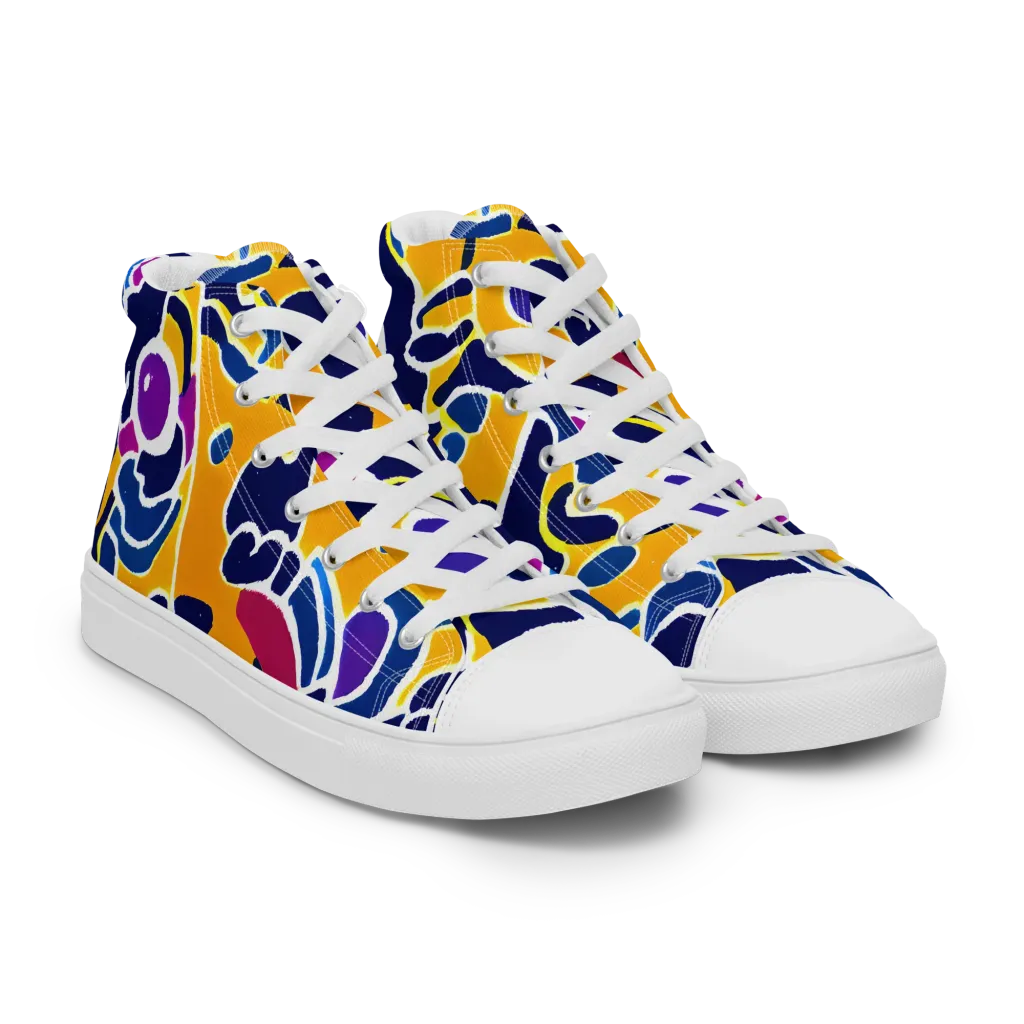 Magma Maze on Men's High Top Canvas Shoes — Right Front