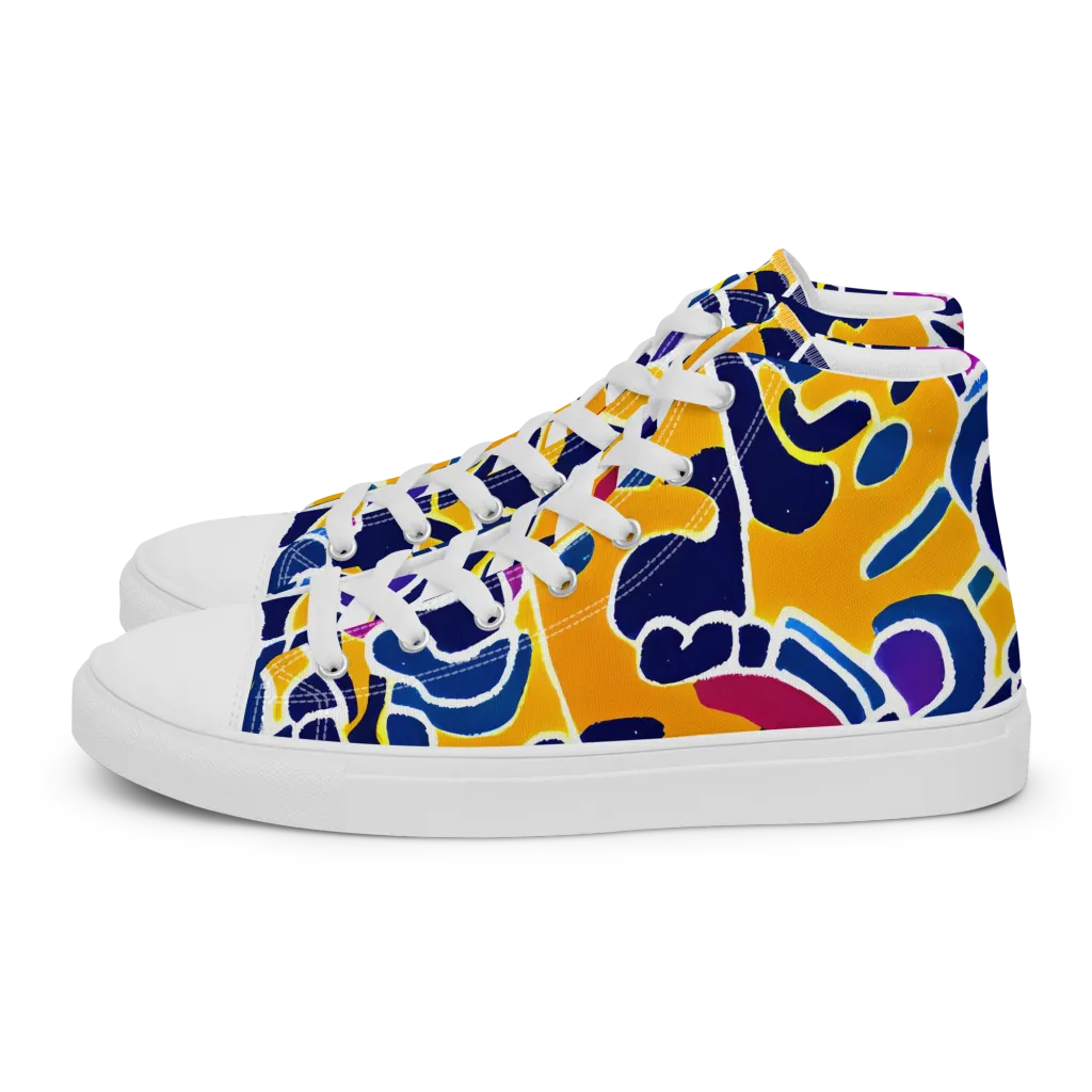Magma Maze on Men's High Top Canvas Shoes — Left