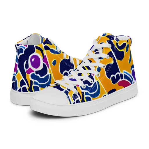 Magma Maze on a Men's High Top Canvas Shoes