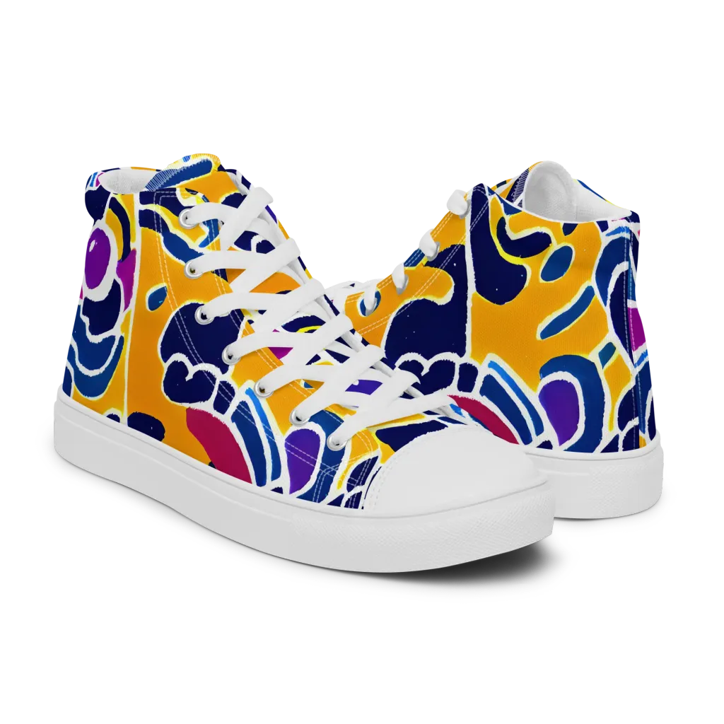 Magma Maze on Men's High Top Canvas Shoes — Right