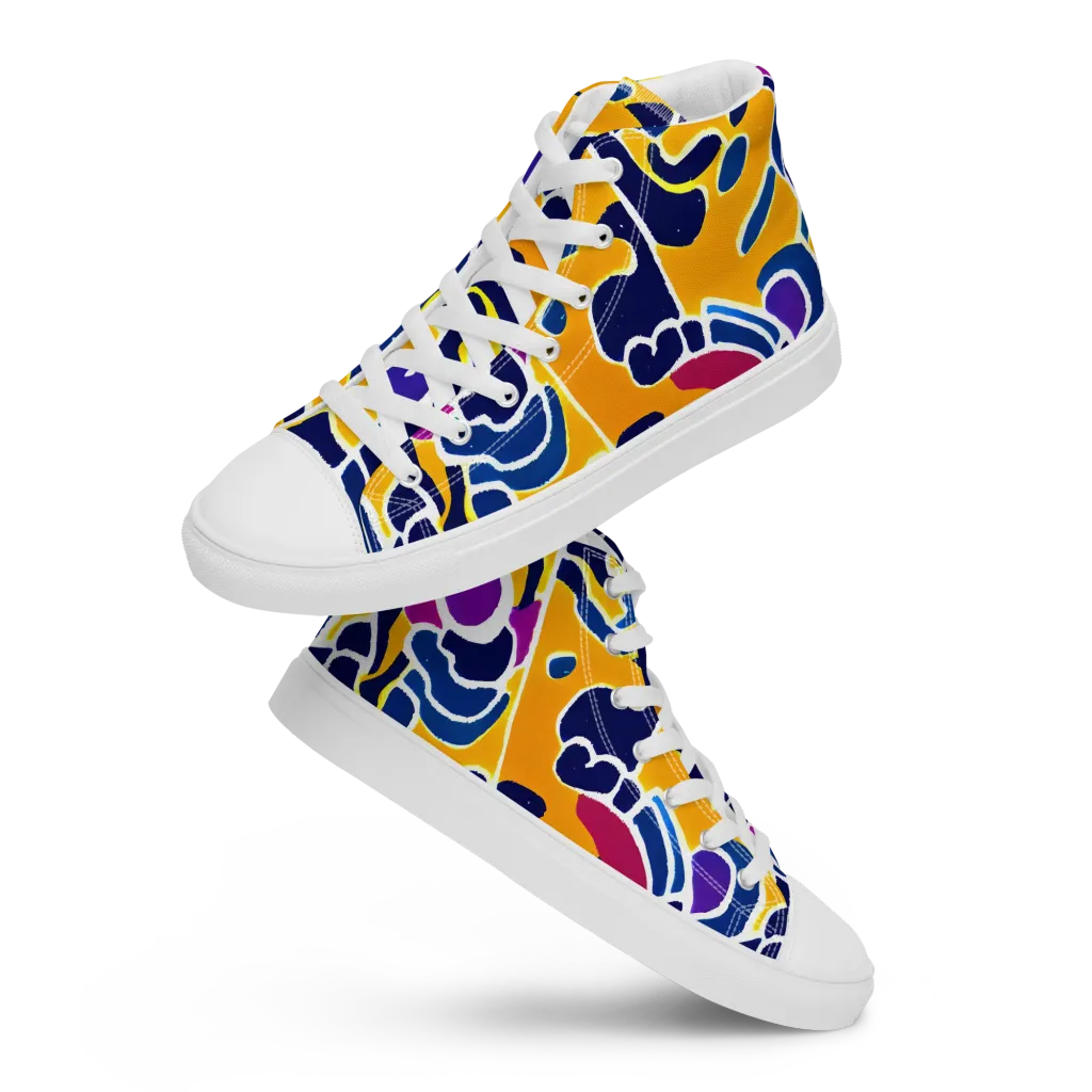 Magma Maze on Men's High Top Canvas Shoes — Front
