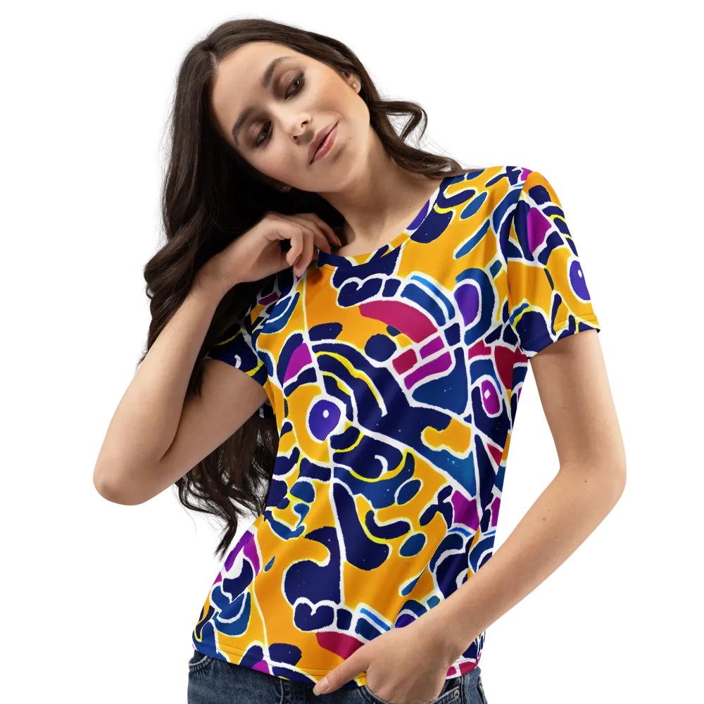 Magma Maze on Women's Crew Neck T-Shirt — Left Front