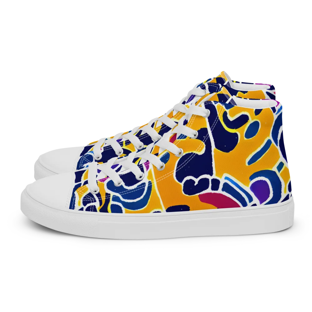 Magma Maze on Women's High Top Canvas Shoes — Left