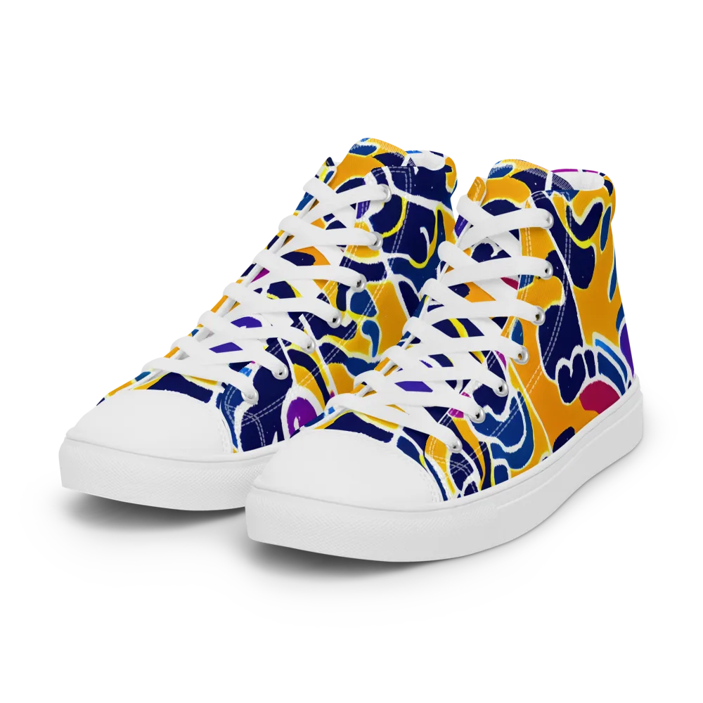 Magma Maze on Women's High Top Canvas Shoes — Left Front