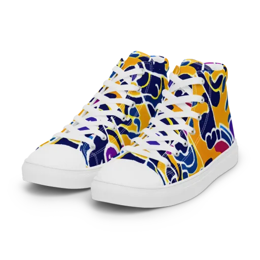 Magma Maze on a Women's High Top Canvas Shoes