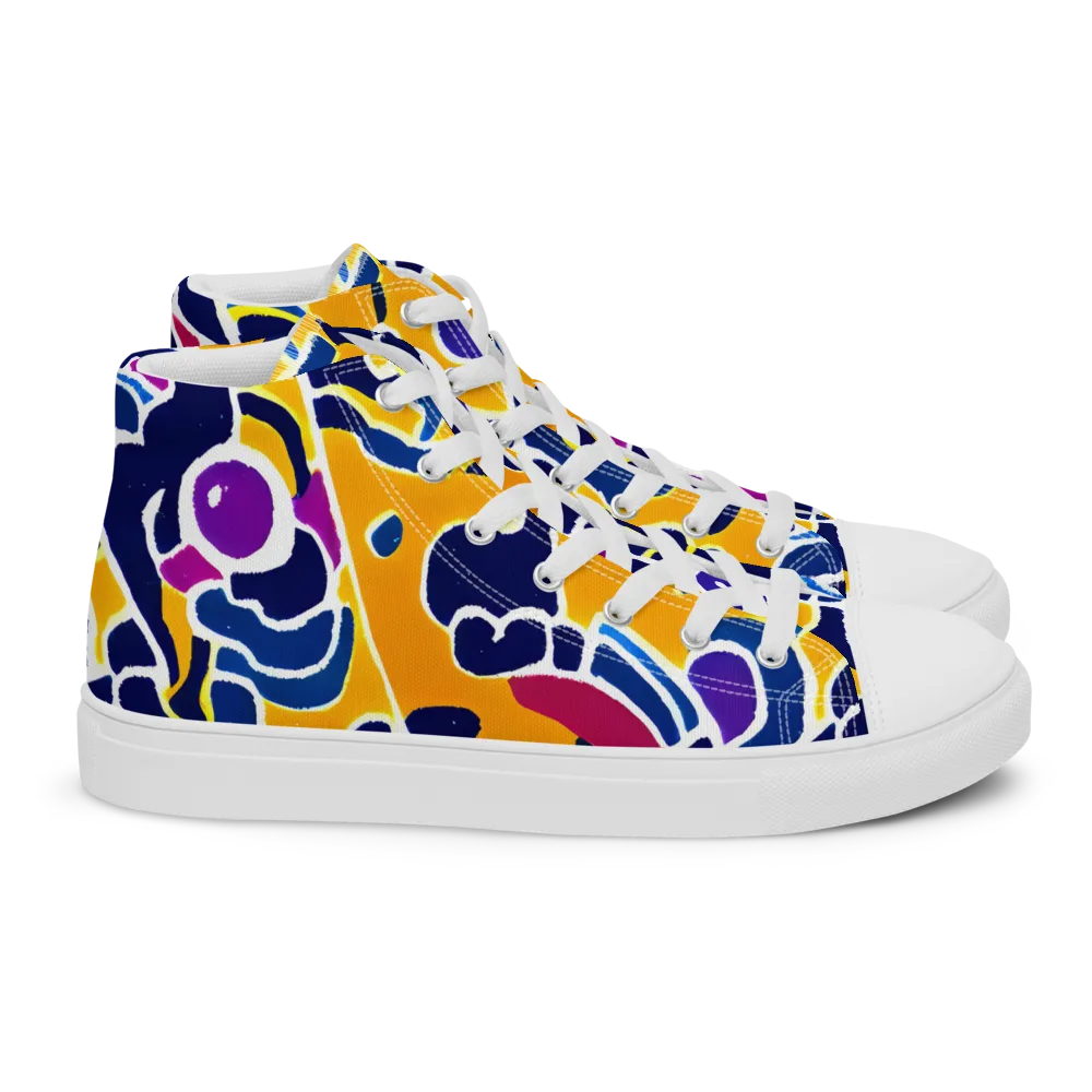 Magma Maze on Women's High Top Canvas Shoes — Right