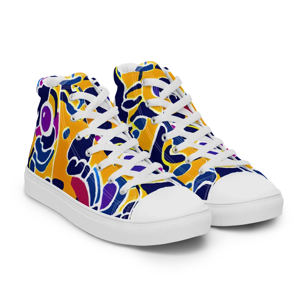 Magma Maze on Women's High Top Canvas Shoes — Right Front