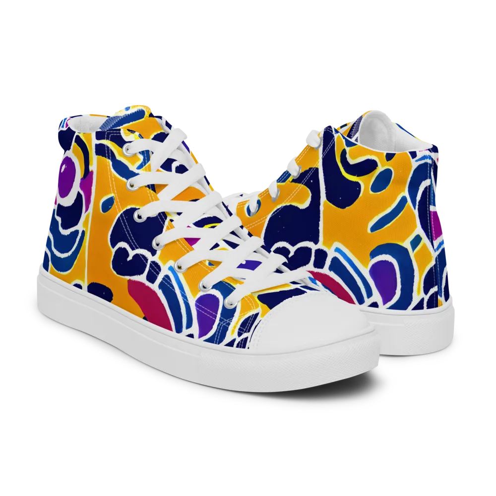 Magma Maze on Women's High Top Canvas Shoes — Right