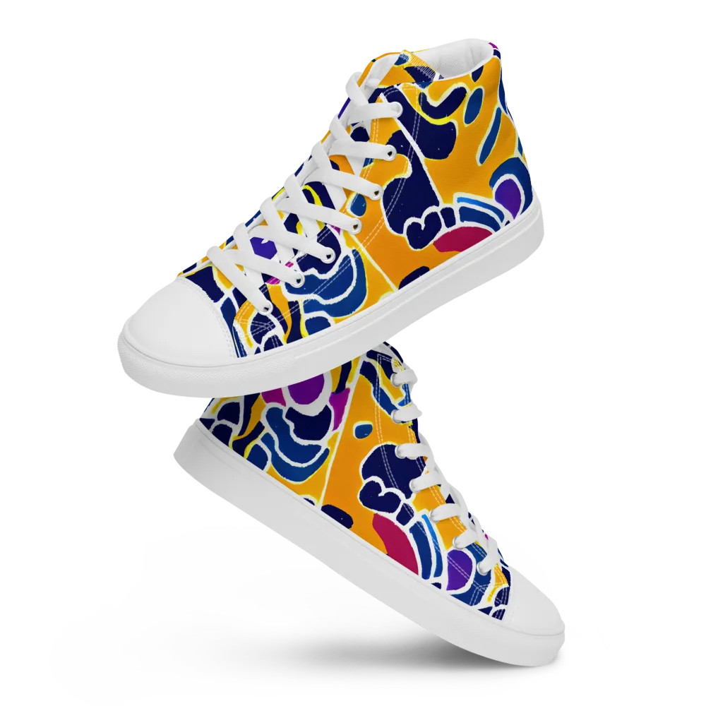 Magma Maze on Women's High Top Canvas Shoes — Front