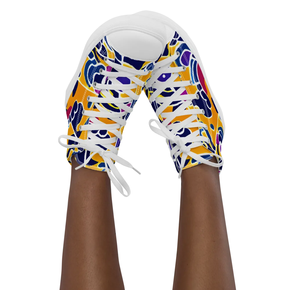 Magma Maze on Women's High Top Canvas Shoes — Front