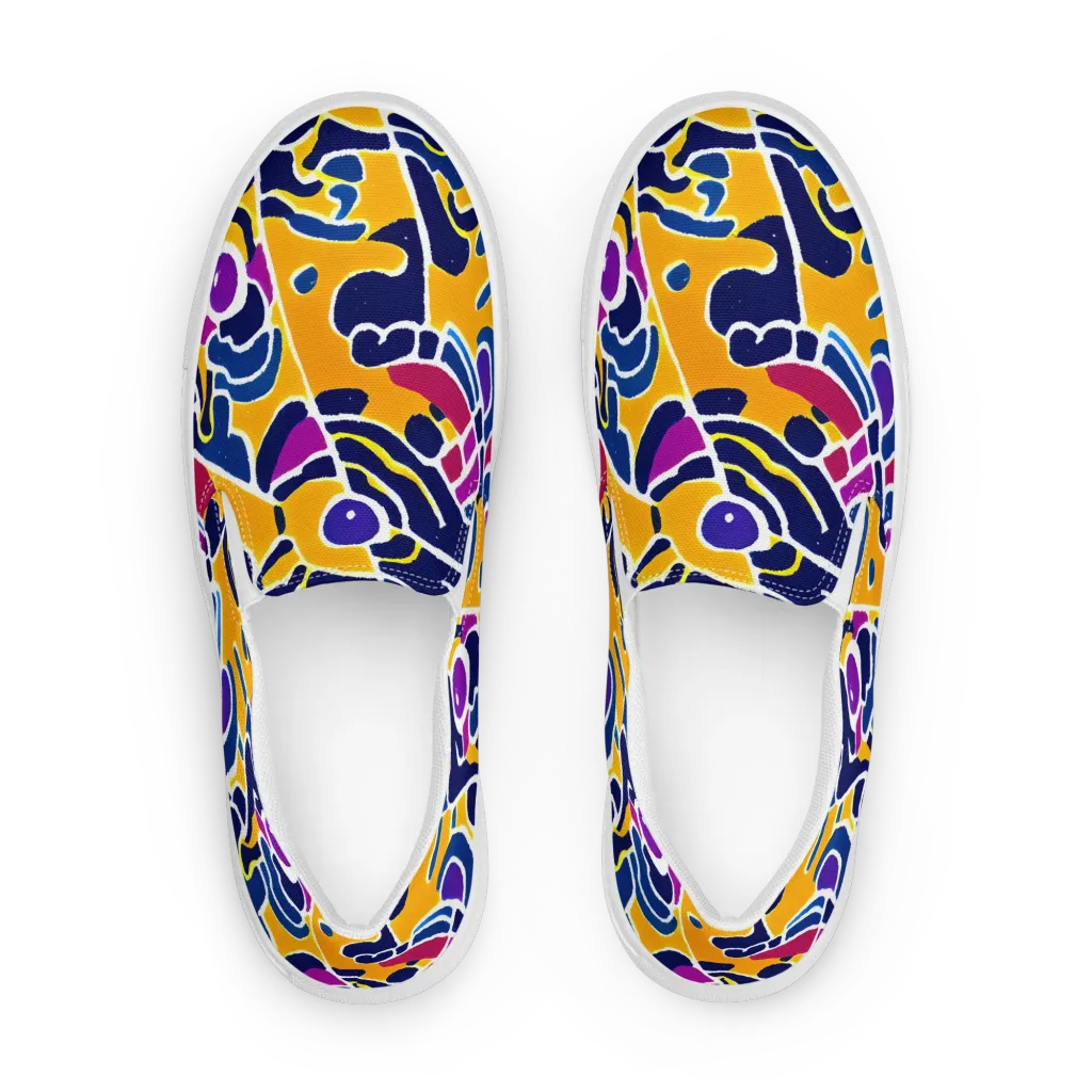 Magma Maze on Men's Slip-On Canvas Shoes — Front