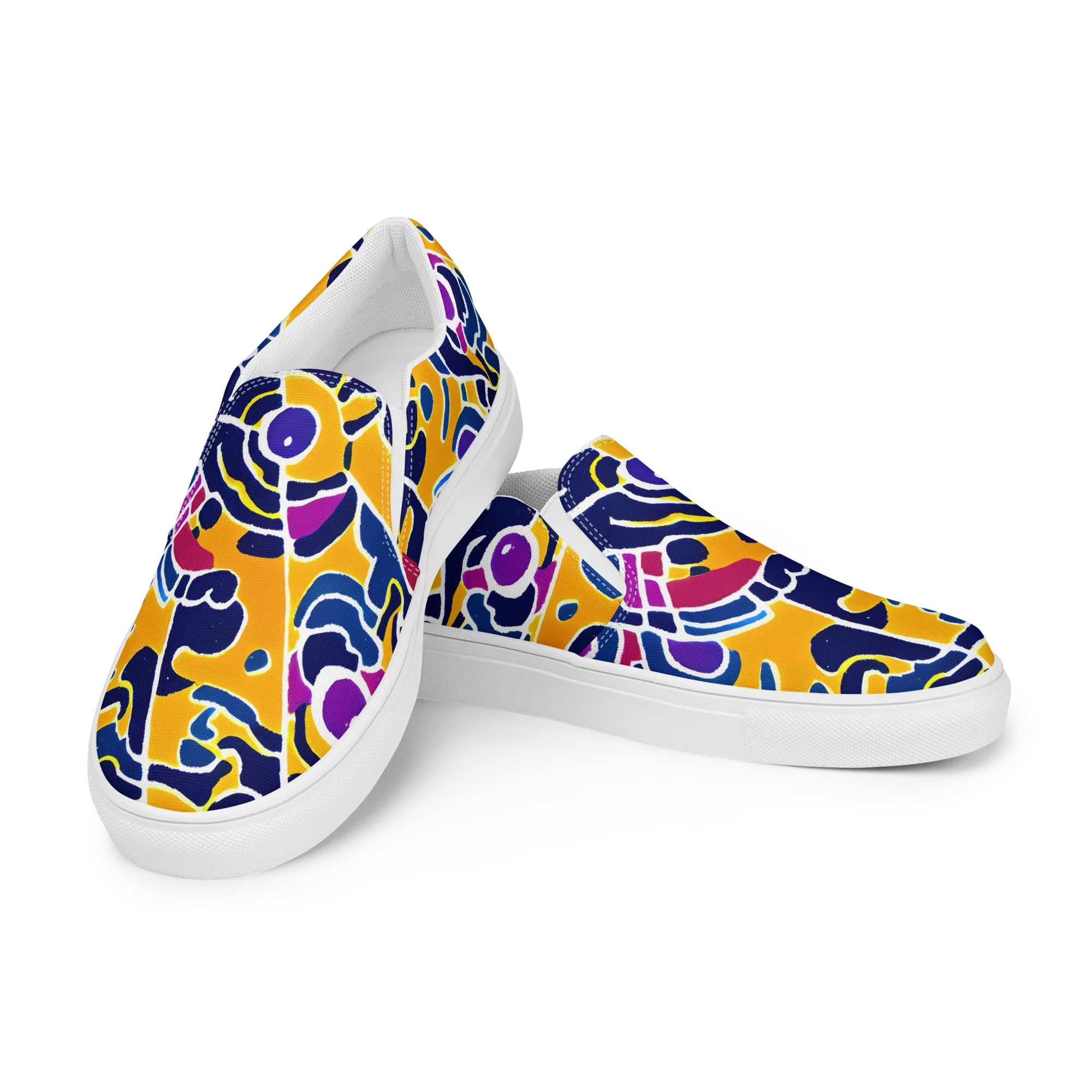 Magma Maze on Men's Slip-On Canvas Shoes — Left Front