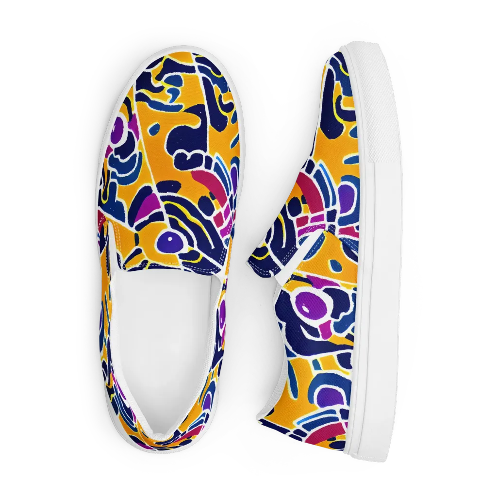 Magma Maze on Men's Slip-On Canvas Shoes — Front