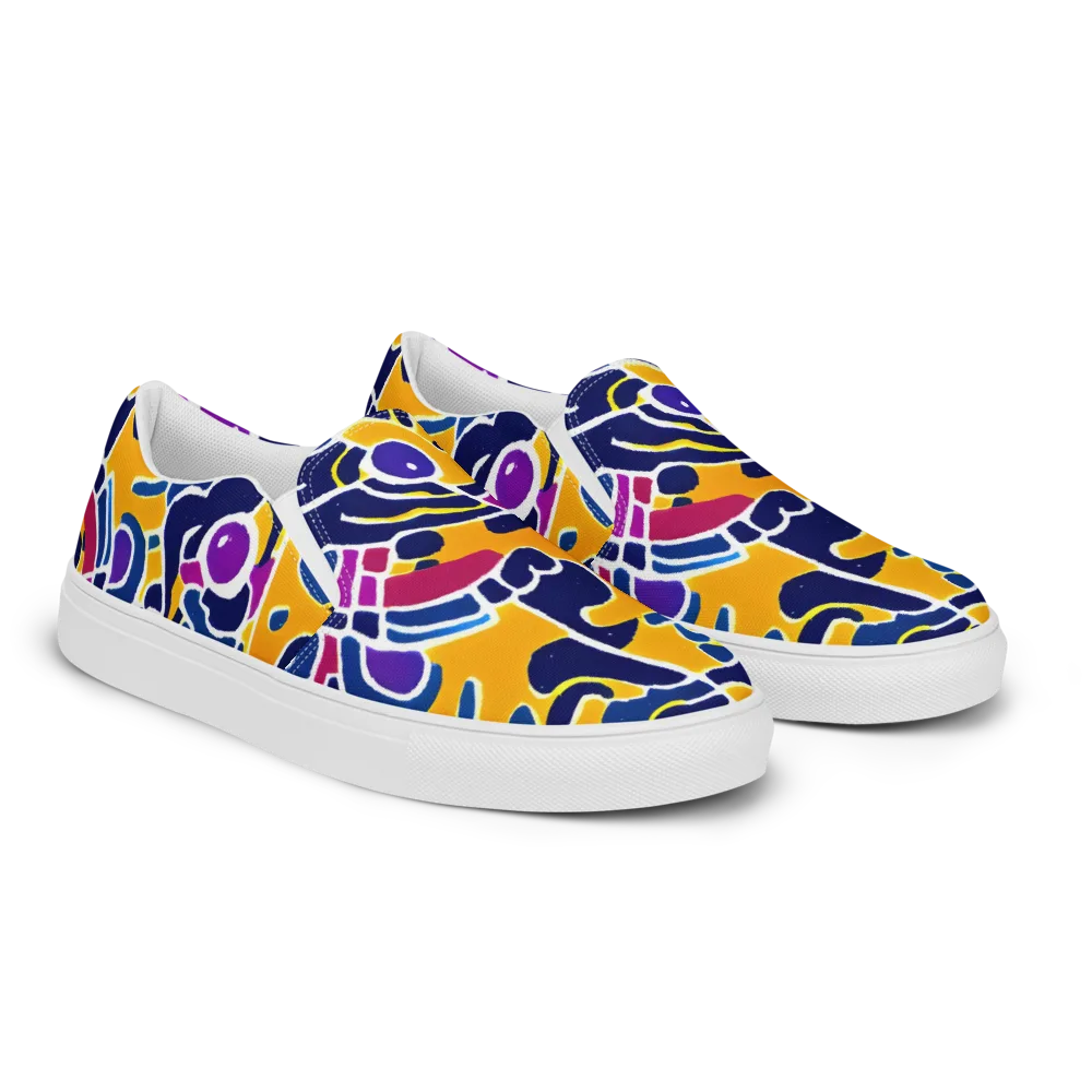 Magma Maze on Women's Slip-On Canvas Shoes — Right Front