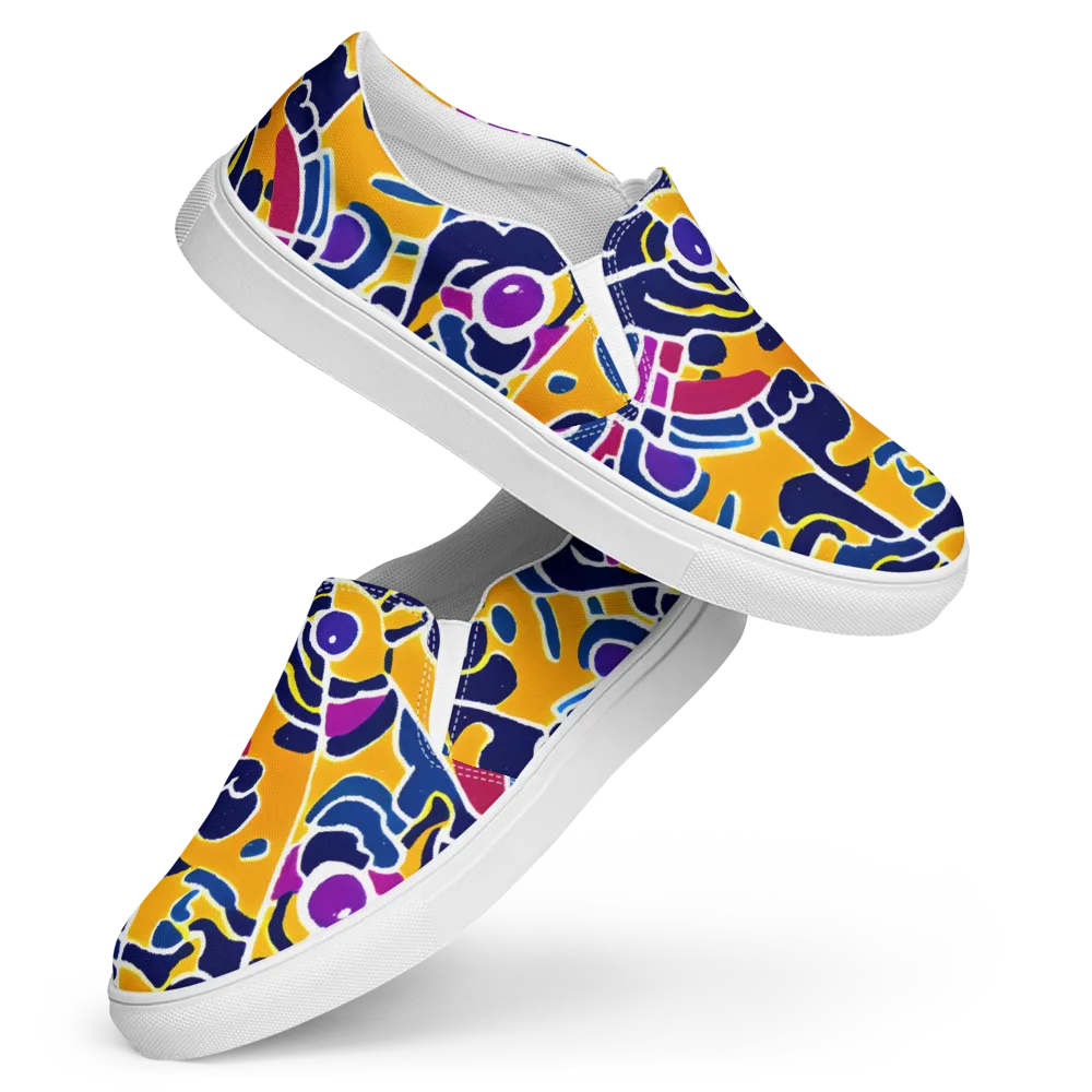 Magma Maze on Women's Slip-On Canvas Shoes — Front