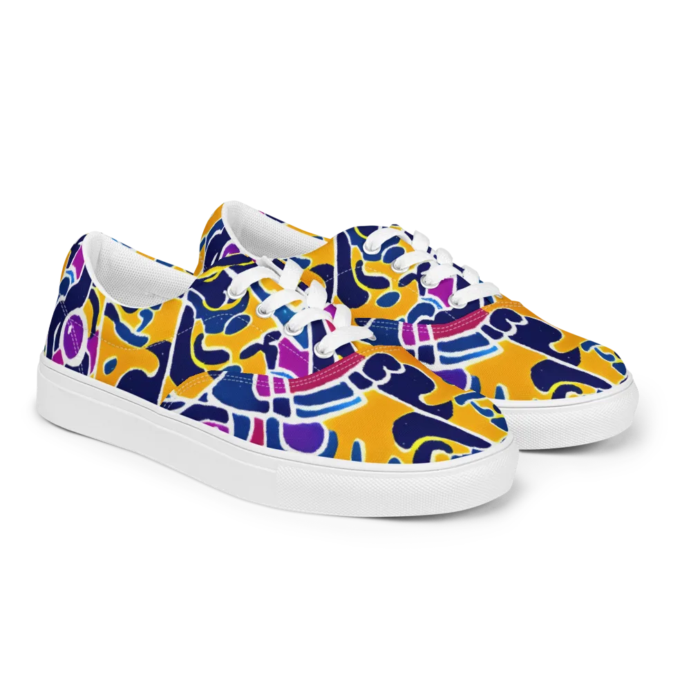 Magma Maze on Men's Lace-Up Canvas Shoes — Right Front