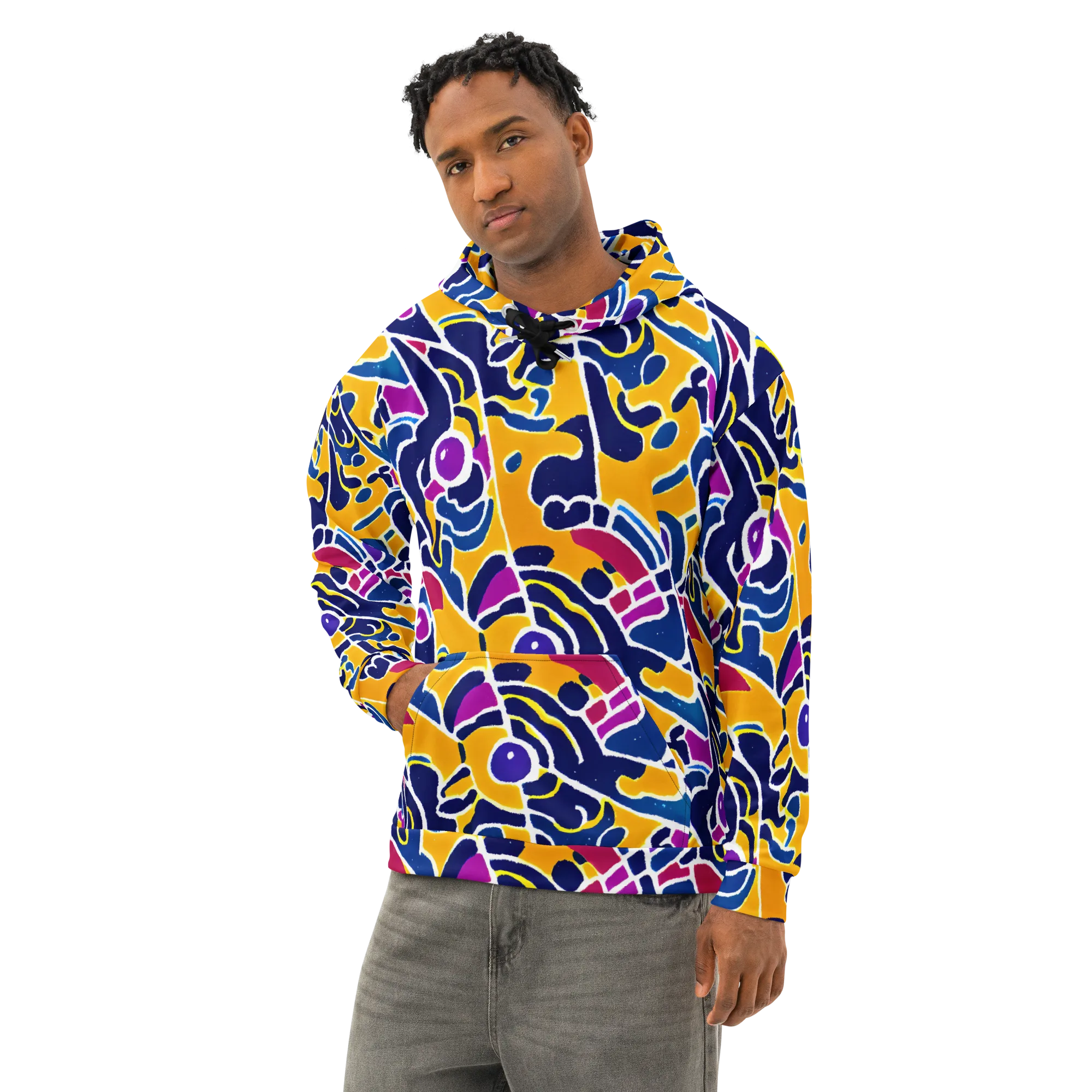 Magma Maze on Cotton Hoodie — Left Front