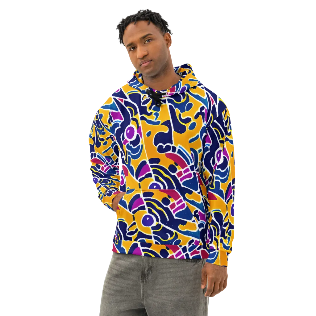 Magma Maze on Cotton Hoodie — Left Front