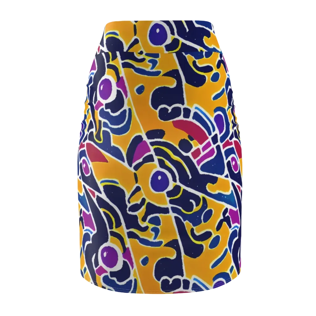 Magma Maze on Pencil Skirt — Back