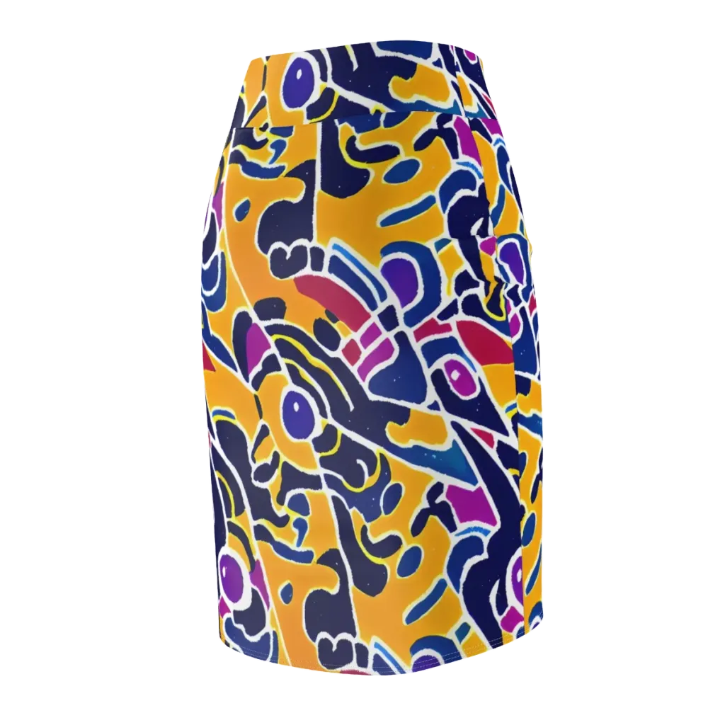 Magma Maze on Pencil Skirt — Back Side