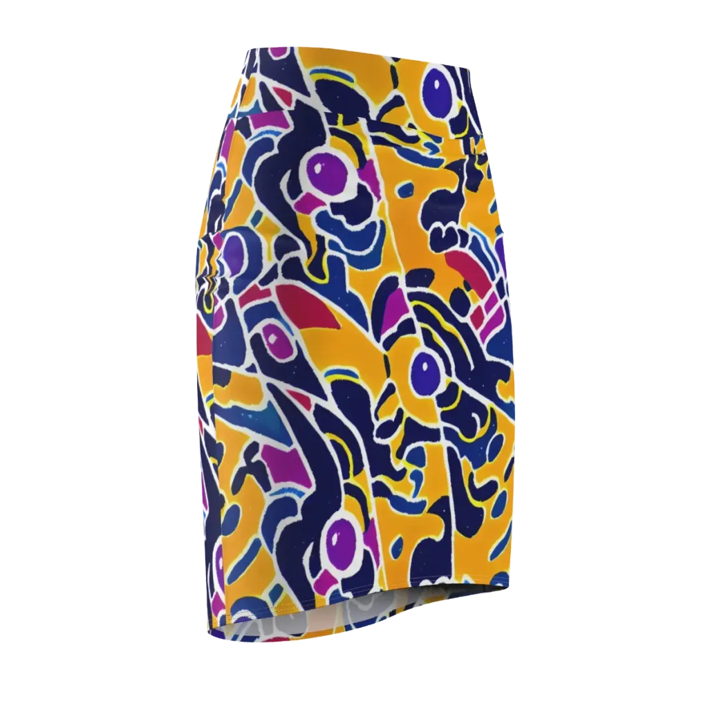 Magma Maze on Pencil Skirt — Front Side