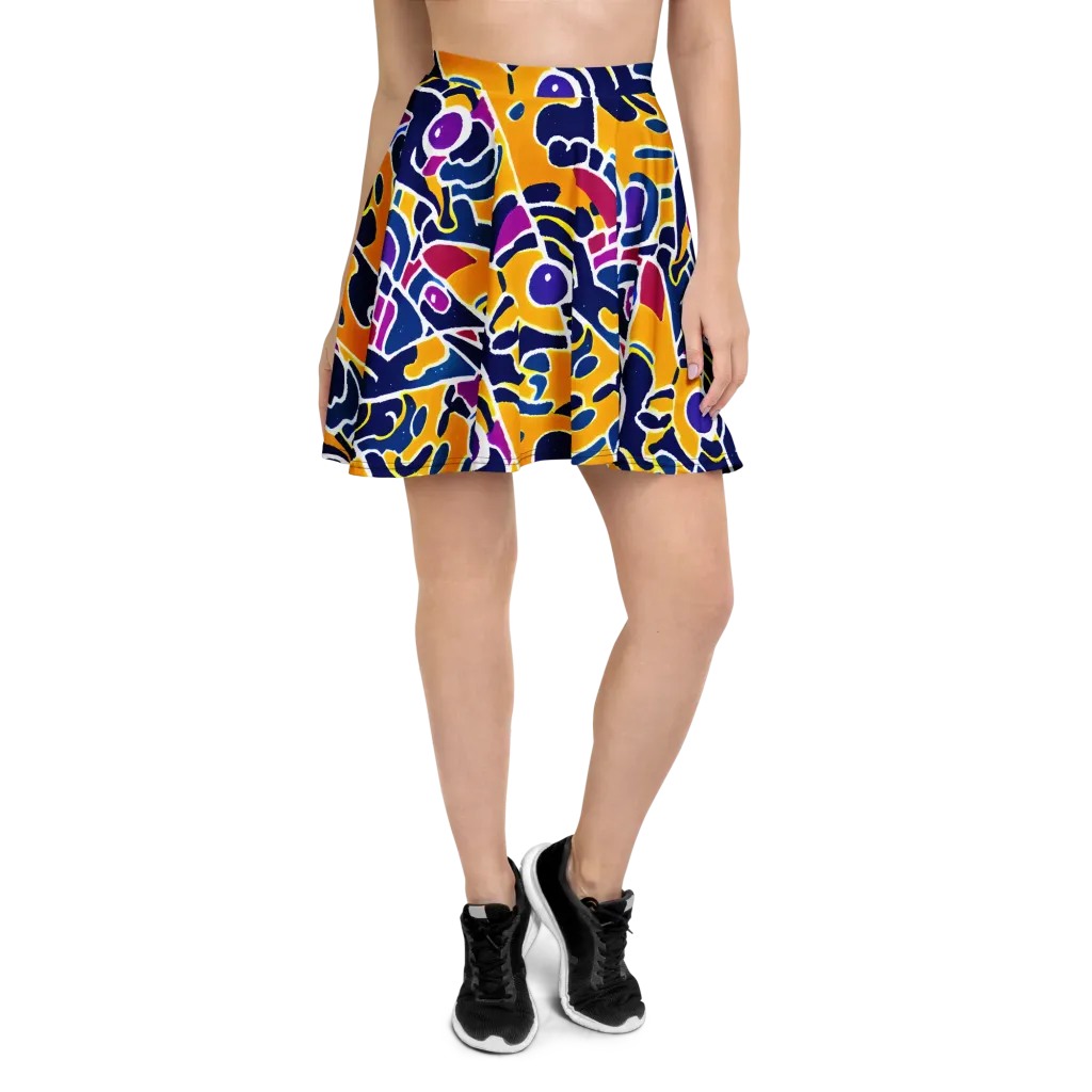 Magma Maze on Skater Skirt — Front
