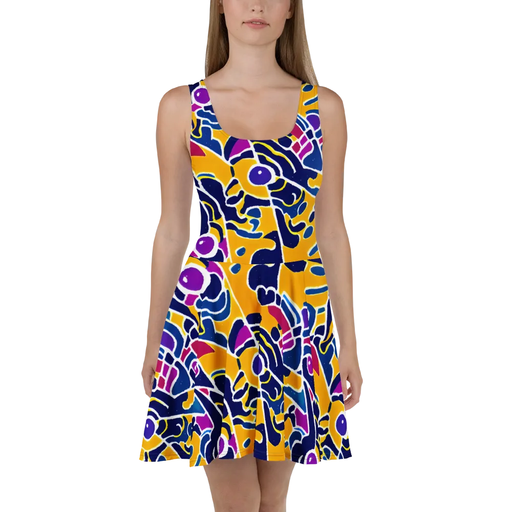 Magma Maze on Skater Dress — Front