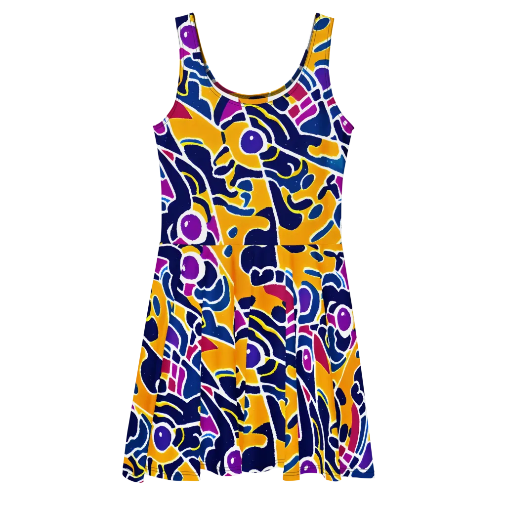 Magma Maze on Skater Dress — Front