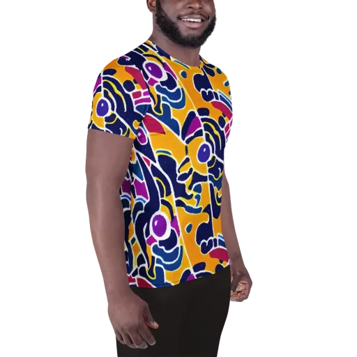 Magma Maze on a Men's Athletic T-Shirt