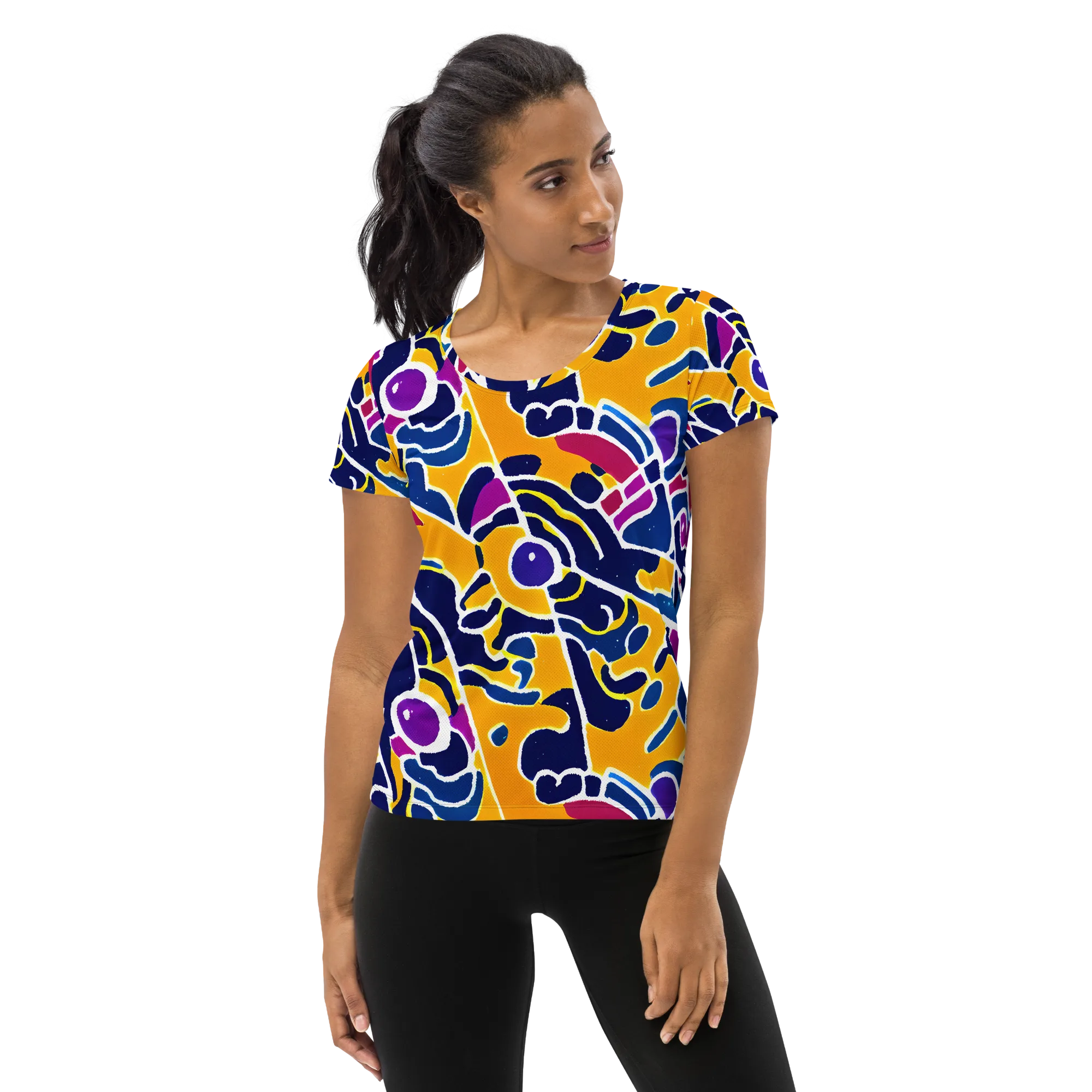 Magma Maze on Women's Athletic T-Shirt — Front