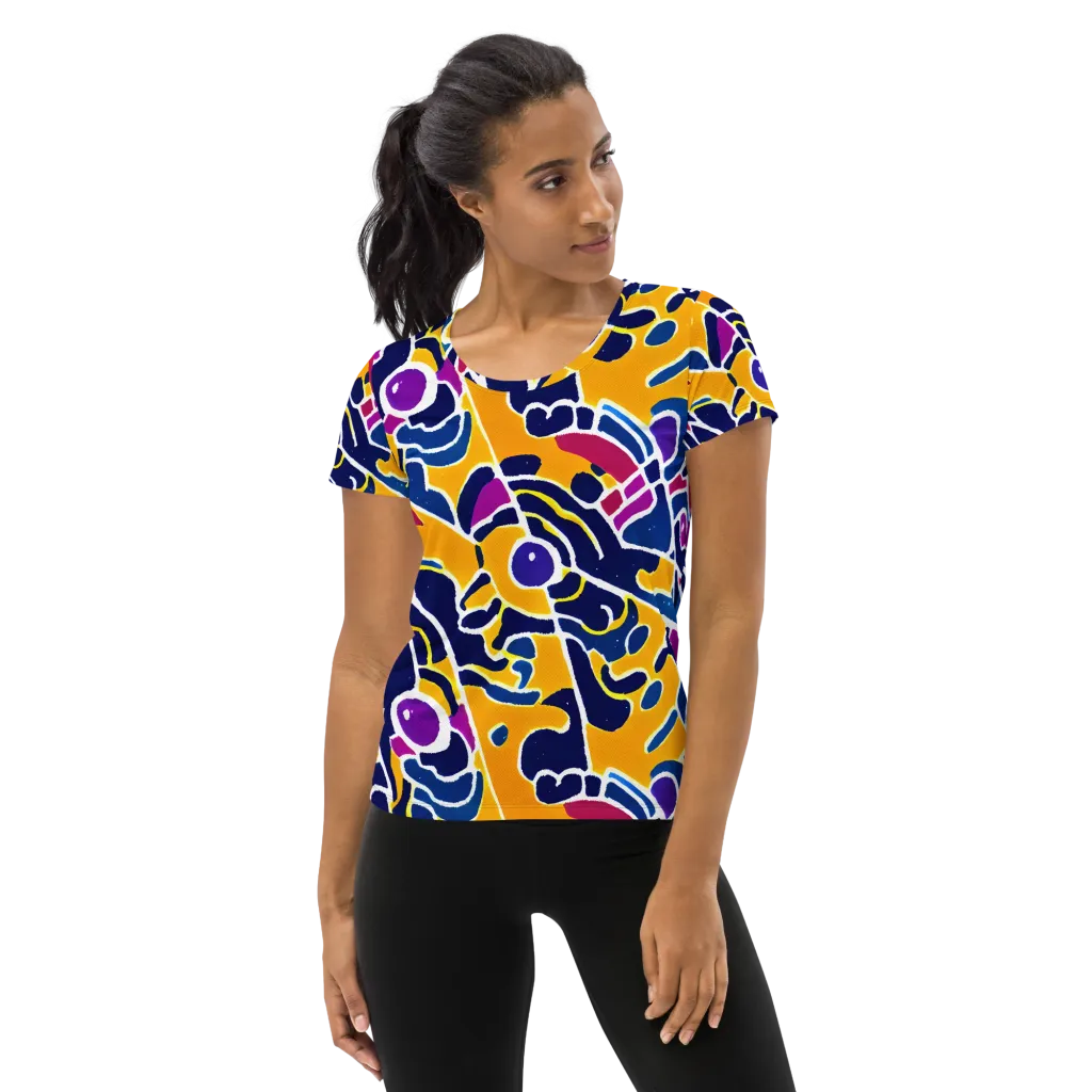 Magma Maze on Women's Athletic T-Shirt — Front