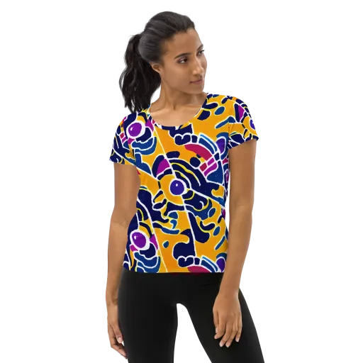 Magma Maze on a Women's Athletic T-Shirt