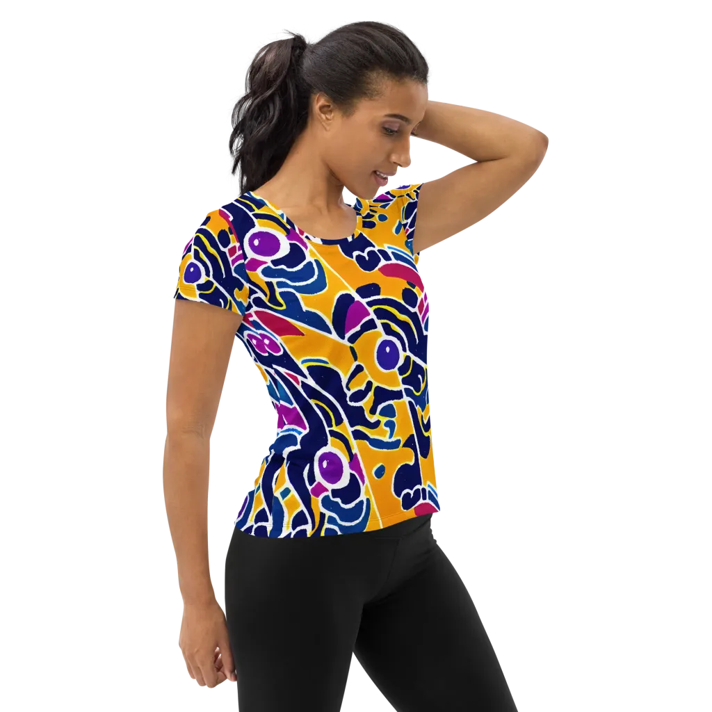Magma Maze on Women's Athletic T-Shirt — Right