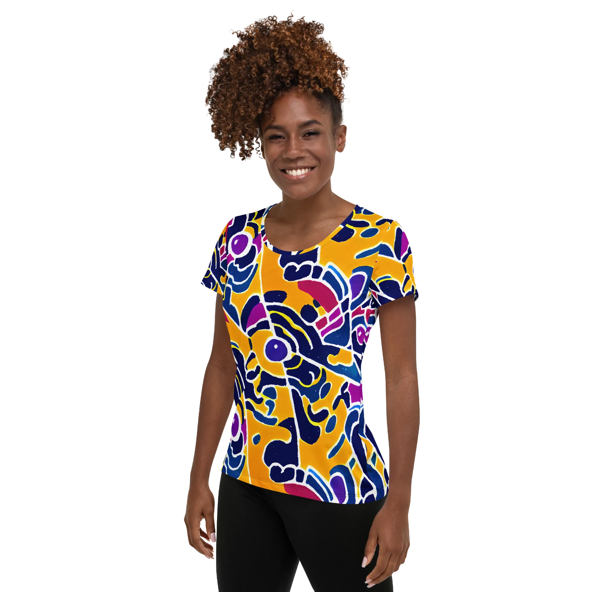 Magma Maze on Women's Athletic T-Shirt — Left