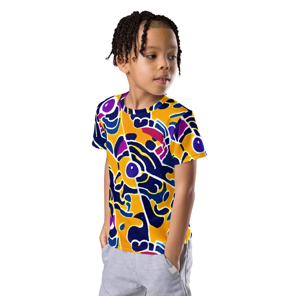 Magma Maze on Kids Crew Neck T-Shirt — Left Front