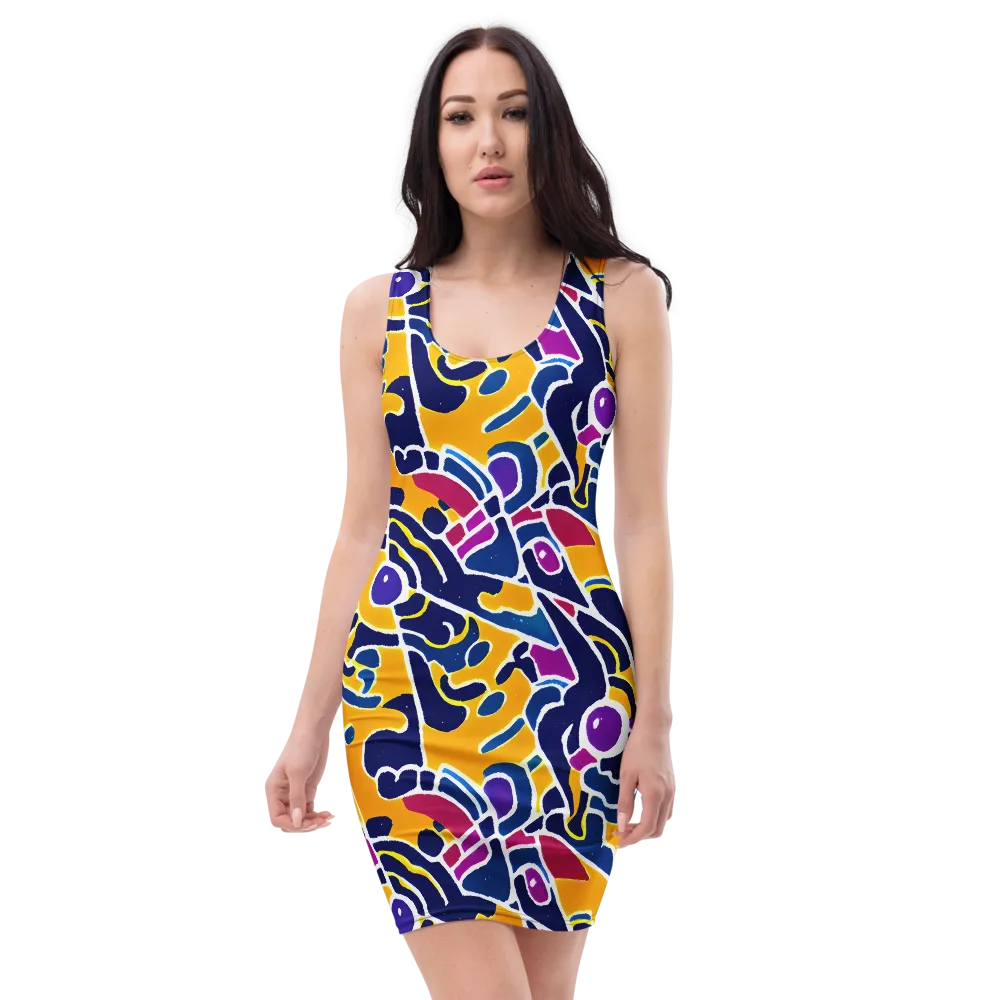 Magma Maze on Bodycon Dress — Front