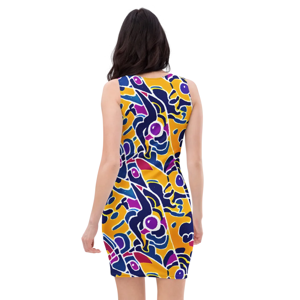 Magma Maze on Bodycon Dress — Back