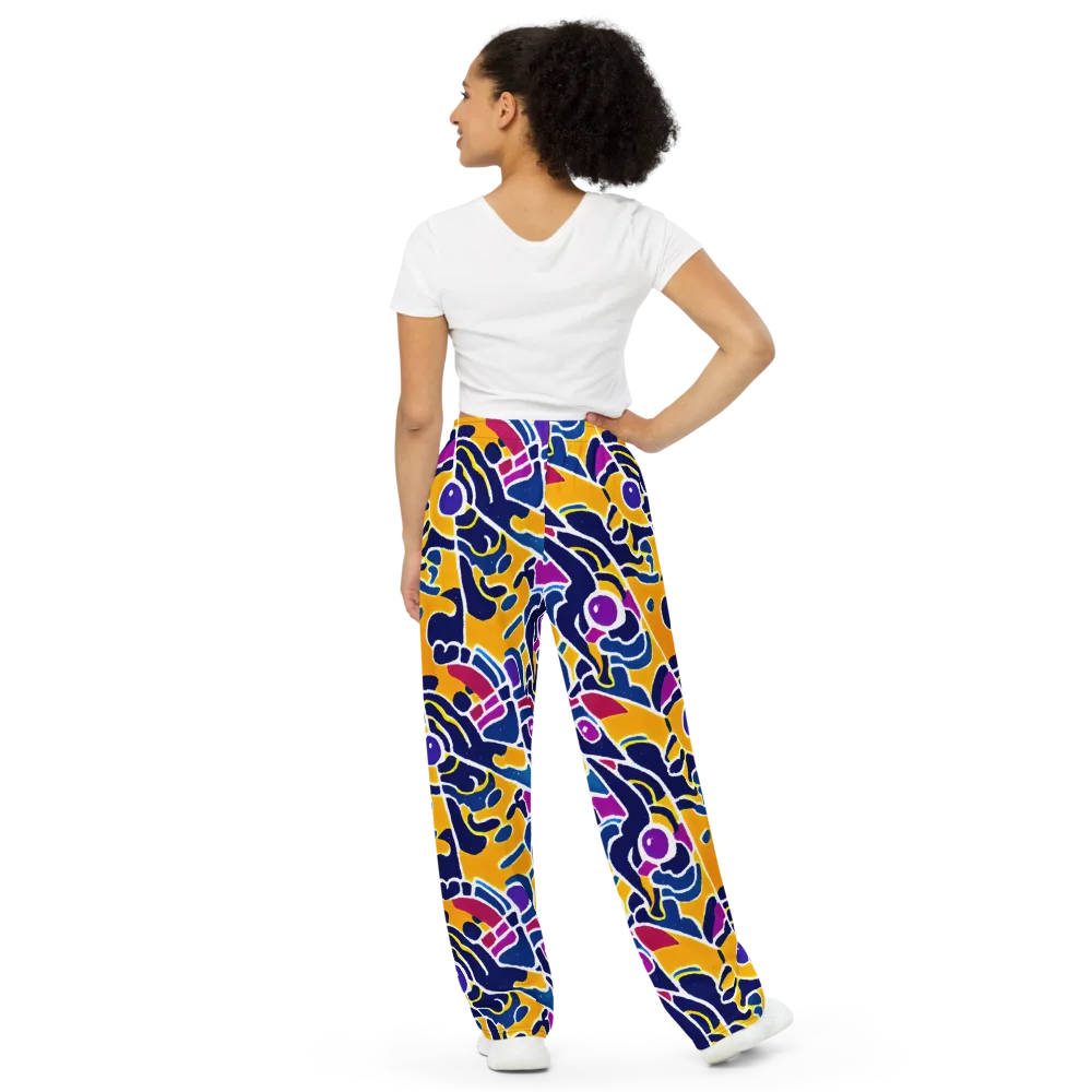 Magma Maze on Wide-Leg Pants — Back