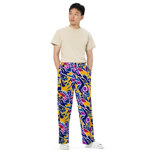 Magma Maze on a Wide-Leg Pants